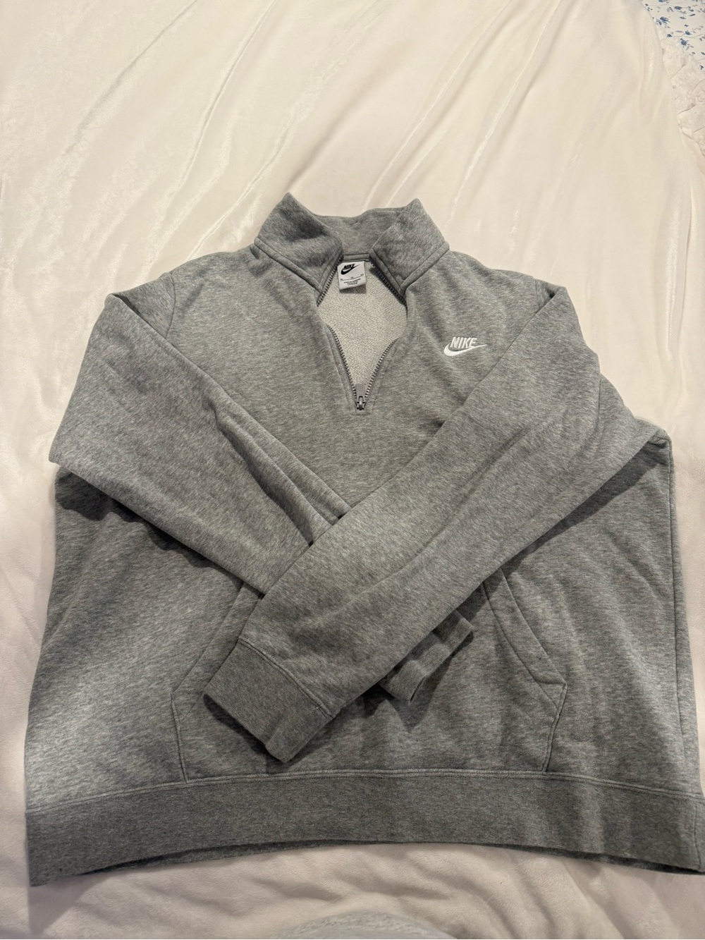 Nike Men’s Heather Gray Half-Zip Sweatshirt